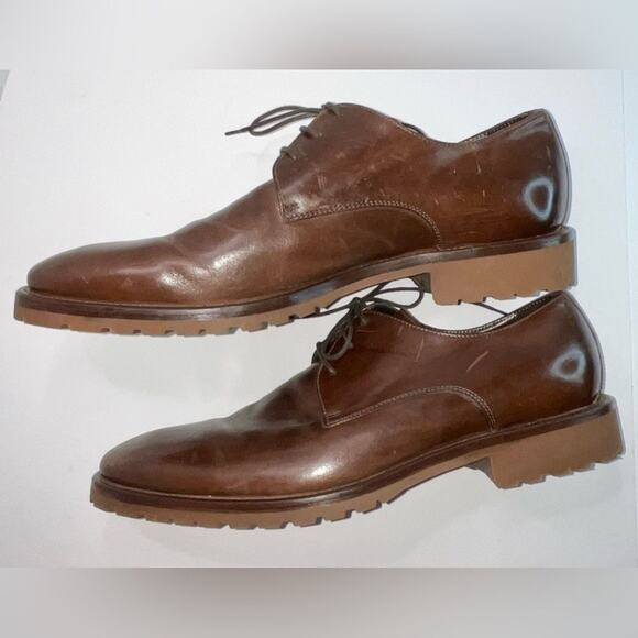 Johnston Murphy Men\'s Brown Oxford Dress Shoes Italy Leather Size 11.5 NWOT